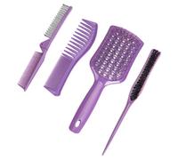 PHENOFICE Juego de 4 Peines Cabello Púrpura Antistáticos Ps para Peluquería Profesional y Uso en Salón de Belleza
