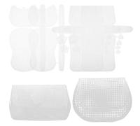 PHENOFICE Láminas de Malla de Lona Plástica 6 Piezas para Manualidades, Sábanas de Acolchado Orificios de 2mm, Lienzo Cortable para Hacer Bolsos y Bordado Crochet en Bricolaje