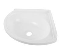 PHENOFICE Lavabo de Baño Triangular Pequeño de Plástico Blanco, Diseño Suspendido para Colgar Pared, Ahorro de Espacio Adecuado para Balcones y Baños Pequeños