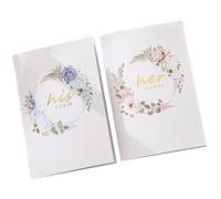 PHENOFICE Libros de Votos Matrimoniales para Bodas 2piezas de Papel Diseño Delicado y Elegante Adecuado para Despedida de Soltera y Recuerdos