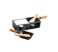 PHENOFICE Mini Sartén Para Derretir Queso Mango De Madera Plancha Antiadherente Inoxidable Adecuado Para Fondue y Picnic Sin Vela 1 Juego