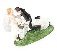 PHENOFICE Muñeca de Novios para Tarta de Boda, Figura de Resina Velo, Decoración Romántica para Fiesta y Pastel, Adorno Estable para Obsequio Matrimonial