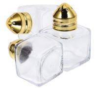 PHENOFICE Organizador Botellas Set de 3 Tarros de Especias de Vidrio 15ml Tapa de Acero Inoxidable Diseño Compacto para Accesorios de Cocina
