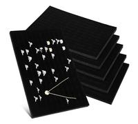 PHENOFICE Organizador de Almohadillas para Joyas en Esponja, 6 Piezas, Bandejas para Exhibición y Protección de Pendientes y Anillos en Caja de Joyero