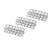 PHENOFICE Organizador de Maquillaje Transparente Acrílico 12 Compartimentos para Lápices Labiales, Estuche Plástico para Almacenamiento y Exhibición, Set de 3 Piezas para Tocador y Baño