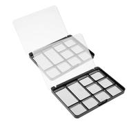 PHENOFICE Paleta de Sombras de Ojos Vacía Magnética Ligera y Fácil de Transportar de 2 Piezas con Bandejas y Tapa Transparente, Material As Color Plata