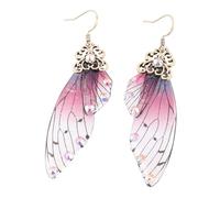 PHENOFICE Pendientes Fáciles de Llevar y Resistentes Creativos de Imitación de Alas de Cigarra Estilo Único para Mujer para Uso Diario y Banquetes