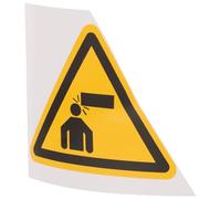 PHENOFICE Señal de Advertencia Triángulo Cuidado Cabeza 10x10 Cm Pegatina Autoadhesiva para Máquina Industrial, Señalización de Seguridad Alta Visibilidad para Entornos de Trabajo