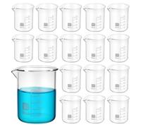 PHENOFICE Set de 20 Vasos de Precipitados de Vidrio de 50 Ml Medición Precisa para Suministros de Laboratorio, Diseño Simple y Elegante para Uso Versátil