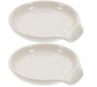 PHENOFICE Soporte para Cuchara de Cerámica Suave 2 Piezas, Compacto y Portátil, Soporte para Cucharas de Sopa y Cocina, Accesorio Práctico para Mesa y Utensilios de Comedor