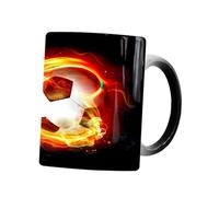 PHENOFICE Taza De Cerámica Térmica Que Cambia De Color Diseño De Fútbol, Capacidad Media, Resistente a Altas Temperaturas, Adecuado Para Café y Té, Obsequio Para Aficionados Al Deporte