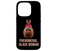 Phenomenal Melanin Black Woman Magic with Easter Black Bunny Carcasa para iPhone 14 Pro