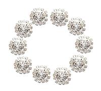 Phenovo Botón de estrás de cristal para decoración DIY 15 mm, 10 unidades, transparente