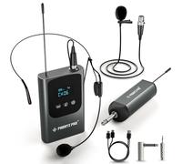 Phenyx Pro Sistema de micrófono inalámbrico digital único, micrófono portátil digital con mini receptor, transmisor de cuerpo, 15 canales en banda UHF de 900 MHz, micrófono de auriculares/solapa para