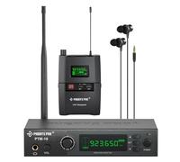 Phenyx Pro Sistema de Monitor de Audio intraural inalámbrico UHF, Banda de frecuencia Seleccionable de 900 MHz, Montaje en Rack, Funcionamiento de 160 pies, Ideal para Escenario, Estudio, exposición