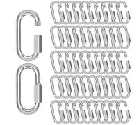 phepetroll M3.5-50 conectores de cadena de eslabones rápidos de 1.46 pulgadas, ganchos de bloqueo de cadena galvanizados de 1/8 pulgadas, clips de enlace rápido de rosca resistente de 180 libras