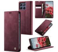 Phernykas Funda para Motorola Moto Edge 60 Pro Libro Case, Cierre Magnético Función Soporte Bloqueo RFID Proteccion Flip Wallet Carcasa Móvil para Motorola Moto Edge 60 Pro Funda, Vino Rojo