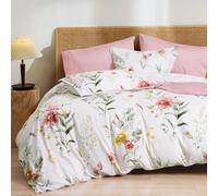 PHF Juego de Funda de edredón Floral ultrasuave, tamaño King, Juego de Ropa de Cama Estampado de 3 Piezas, cómodo y Duradero Juego de Funda de edredón con 2 Fundas de Almohada, Cierre de Cremallera y