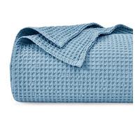 PHF Manta de Tejido gofre 100% algodón, tamaño Individual, 66 x 90 Pulgadas, Ligera, acogedora, Lavada, Suave, Transpirable, Gran Capa de Manta para sofá, Cama, sofá, decoración estética Elegante del
