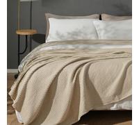 PHF Manta térmica de Tejido gofre 100% algodón para decoración del hogar, Suave, cómoda, Transpirable y Absorbe la Humedad para Todas Las Estaciones, sofá, Cama, sofá tamaño King (225 x