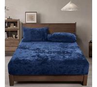 PHF Sábana Bajera de Terciopelo auténtico, tamaño King, Parte Inferior de Forro Polar de Lujo, súper Suave, acogedora y cómoda, con Bolsillo Profundo de 15 Pulgadas, Adecuada para otoño, Invierno y