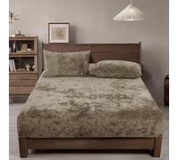 PHF Sábana Bajera de Terciopelo auténtico, tamaño King, Parte Inferior de Forro Polar de Lujo, súper Suave, acogedora y cómoda, con Bolsillo Profundo de 15 Pulgadas, Adecuada para otoño, Invierno y