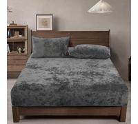 PHF Sábana Bajera de Terciopelo Truly tamaño King, 1 Paquete de sábanas de Lujo súper Suaves y acogedoras con Bolsillo Profundo de 15 Pulgadas, adecuadas para otoño, Invierno y Primavera, sin Fundas