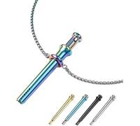 PHFDQKG Collar con forma de cuchara, mini colgante de acero inoxidable con forma de cuchara, aplicador portátil de aceites esenciales, polvos y muestras, ideal tanto para hombres como para mujeres.