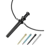 PHFDQKG Collar con forma de cuchara, mini colgante de acero inoxidable con forma de cuchara, aplicador portátil de aceites esenciales, polvos y muestras, ideal tanto para hombres como para mujeres.