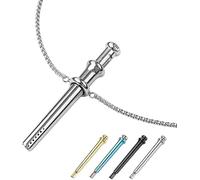 PHFDQKG Collar con forma de cuchara, mini colgante de acero inoxidable con forma de cuchara, aplicador portátil de aceites esenciales, polvos y muestras, ideal tanto para hombres como para mujeres.