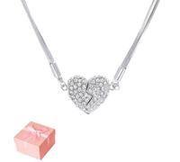 PHFDQKG Collar de Corazón Magnético con Colgante de Corazón de Diamante de Doble Cara. Diseño clásico y elegante, ideal para regalar en Navidad o para uso diario.
