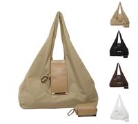 PHFDQKG Tragetasche mit Schlüsselanhänger, Mini-Falttasche, erweiterbar und faltbar, mit Schlüsselring, tragbare Einkaufstasche mit großem Fassungsvermögen für den Alltag