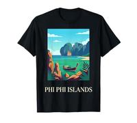 Phi Phi Islands Tailandia Tropical Beach Travel Graphic Camiseta
