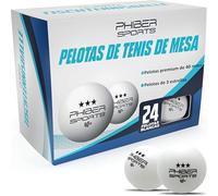 PHIBER-SPORTS Pelotas de Tenis de Mesa Premium 3 Estrellas [24 Piezas] - Características de Juego Ideales para Principiantes, familias y Profesionales