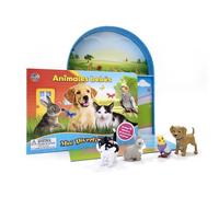 Phidal Animales Bebés Mini Diverti-Libros - Libros de actividades para niños, cuento de 12 páginas, 4 figuras, 1 escenario de juego