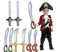 PHIEZC Paquete de 8 Cuchillos inflables de Pirata, Espada Pirata, Globos inflables de Espada Pirata para Fiesta de Cosplay Pirata, Halloween, Decoraciones de Fiesta temáticas