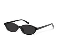 phikttu Lentes de sol ovalados retro para mujer, estilo vintage de los años 90, estilo ojo de gato, Y2K, estrechos, ligeros, modernos, con protección UV, Negro-1, Talla única
