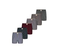 Phil & Co. Berlin Calzoncillo boxer azul / gris / rojo oscuro, Talla M