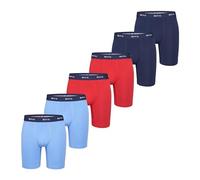 Phil & Co. Berlin Calzoncillos largos retro para hombre, 3, 6 y 9 unidades, estilo retro, de jersey de pierna larga, ropa interior de algodón, multipack, Paquete de 6 unidades Redbluenavy, L