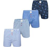 Phil & Co. Berlin Calzoncillos tipo bóxer para hombre, 4 unidades, 8 unidades, 100% algodón, diseño a cuadros, 4 unidades 2, L