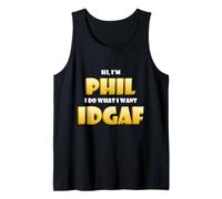 Phil Costume Idgaf Funny Meme Phil Halloween Costume Philips Camiseta sin Mangas