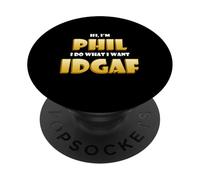 Phil Costume Idgaf Funny Meme Phil Halloween Costume Philips PopSockets PopGrip Adhesivo