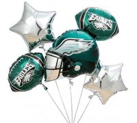 Philadelphia Eagles - Juego de globos de Mylar de 5 piezas de la NFL para el día del juego, portones traseros, cumpleaños y fiestas deportivas