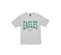 Philadelphia Eagles New Era Cap NFL - Camiseta de Gran tamaño con Apliques de satén y Logotipo Gris Jaspeado, Unisex