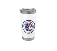 Philadelphia Patriotic American Flag 4 of July Fourth USA Vaso térmico de acero inoxidable de doble pared