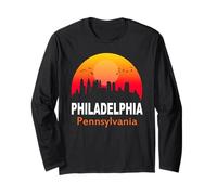 Philadelphia Pennsylvania Vintage Retro City State USA Manga Larga