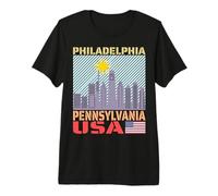 Philadelphia Skyline Pennsylvania - America USA Hito Camiseta Premium
