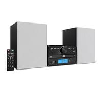 Philco Reproductor de CD de Carga de Bandeja de Sistemas estéreo con Radio FM Digital, transmisión Bluetooth, Control Remoto en Plata, Pantalla LCD, Conector de Auriculares de 3,5 mm, Compatible con