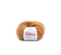 Phildar - Ovillo de lana Phil Mohair Seda Lurex de 25 g, lana para tejer, 70% Mohair,4% poliéster, 26% seda - Aguja nº 5 - Color miel