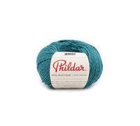 Phildar - Ovillo de lana Phil rústico - lana para tejer - 65% algodón, 10% lino, 25% viscosa - Aguja nº 4 - Color Prusia